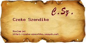 Czeke Szendike névjegykártya